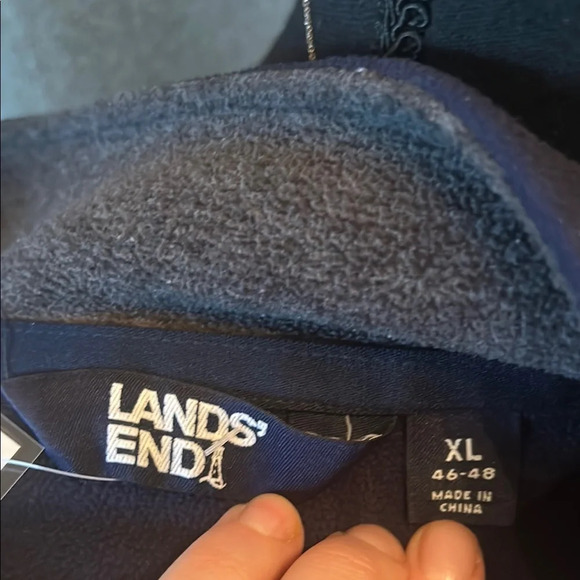 Lands' End Blue Quarter Zip Sweater - Picture 2 of 4